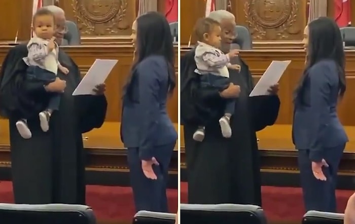 Annesi Avukatlık Yemini Ederken Kadının Çocuğunu Kucağına Alarak Yemine Şahitlik Etmesini Sağlayan Yargıç!