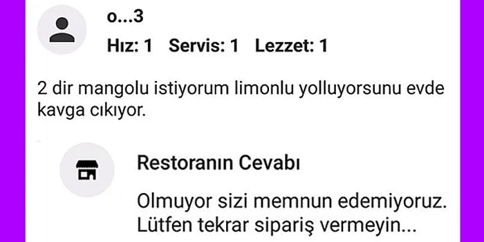 Yemeksepeti'nin Birbirinden Sayko Restoran Sahiplerinden Atarlı ve Komik 11 Cevap