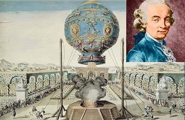 1783 - Paris'te, Jean-François Pilâtre de Rozier ve François Laurent d'Arlandes, sıcak hava balonuyla ilk uçuşu gerçekleştirdiler.
