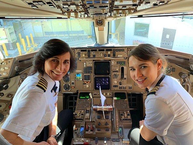 1. “Bu Delta uçuşunun pilotluğu, bir anne ve kız uçuş ekibi tarafından yapıldı. Oldukça ilham verici. ”