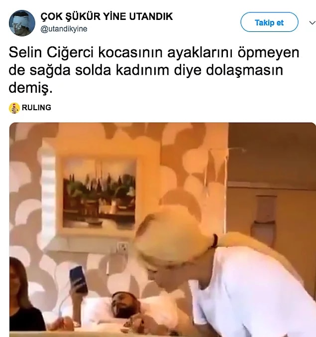 8. Selin Ciğerci'nin fıtık ameliyatı olan kocası Gökhan Çıra'nın ayaklarını öpmesi de haftaya damga vuranlardan!