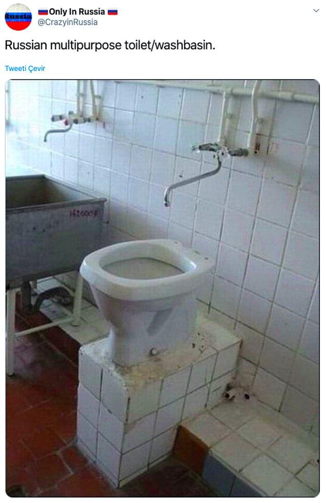3. Rusya'nın çok amaçlı tuvalet/lavaboları.