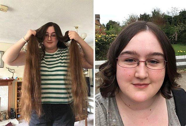 14. "Saçımı 5 yıldır uzatıyordum, bugün bağışlamak için kestim."