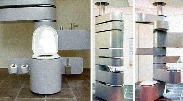 6. Hem lavabo hem tuvalet hem de duşun bir arada olduğu bir tasarım 👌🏼