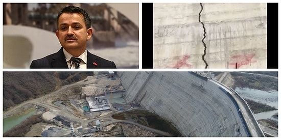 Bakan Pakdemirli 'Ufak Bir Problem Var' Demişti: Melen Barajı'nda Boydan Boya Çatlak Olduğu Ortaya Çıktı