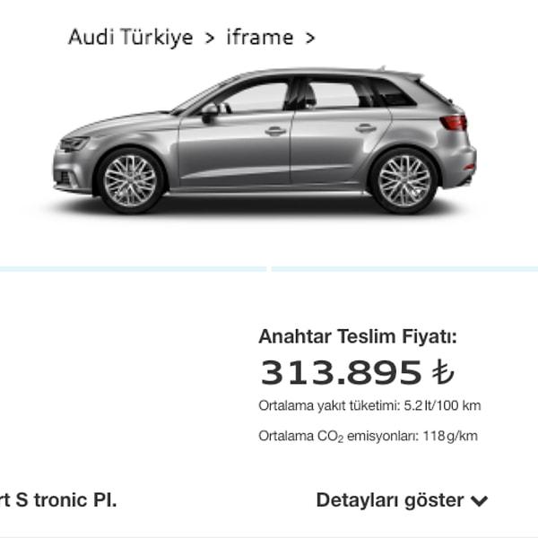2. Audi A3 2019 (313.895 TL Türkiye)