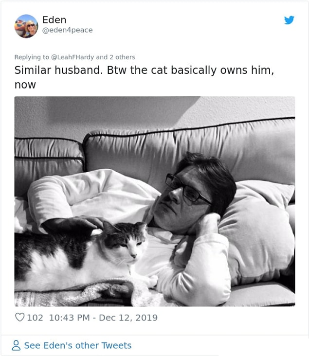 3. "Benzer bir koca daha. Bu arada şu an kedi aslında kocamın sahibi..."