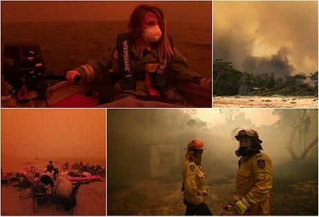 Gökyüzü Kırmızıya Döndü: Avustralya'daki Orman Yangınlarında 4 Bin Kişi Sahile Sığındı