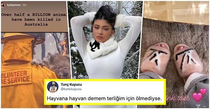 Avustralya'daki Yangında Hayatını Kaybeden Hayvanlara Üzülüp Vizon Kürkü Terlik Giyen Kylie Jenner Tepkilerin Odağında