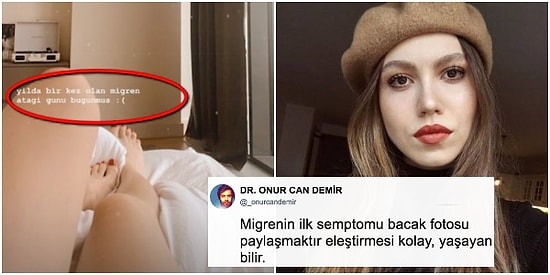 Duygu Özaslan'ın Migren Krizi Sırasında Yatakta Bacaklarının Fotoğrafını Paylaşması Devreleri Yaktı