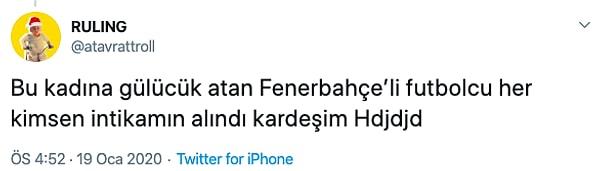 Ufak bir dipnot, Ece Erken geçtiğimiz günlerde Fenerbahçeli bir futbolcunun kendisine gülücüklü mesaj attığını, o futbolcuyu Fenerbahçe yönetimine şikayet ettiğini söylemişti. Ruling bu yaşananlara da gönderme yaptı.