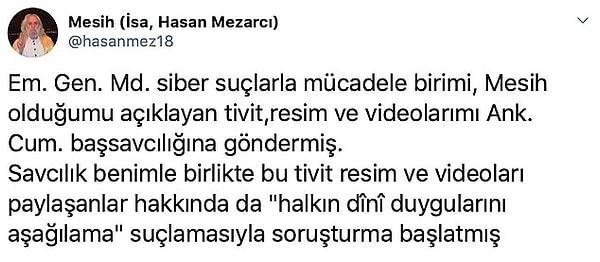 Sosyal medyayı aktif olarak kullanan Mezarcı'ya geçtiğimiz günlerde çektiği videolar ve attığı tweetler nedeniyle soruşturma başlatılmıştı.