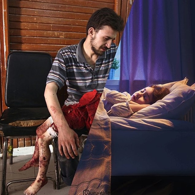 1. Şam'ın isyancı bölgesinde öldürülen kızının cesedine bakan çaresiz bir baba...