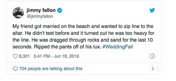 10. "Arkadaşım düğününü deniz kenarında, plajda yaptı ve mihrap kısmına zip-line ile gelmek istedi.