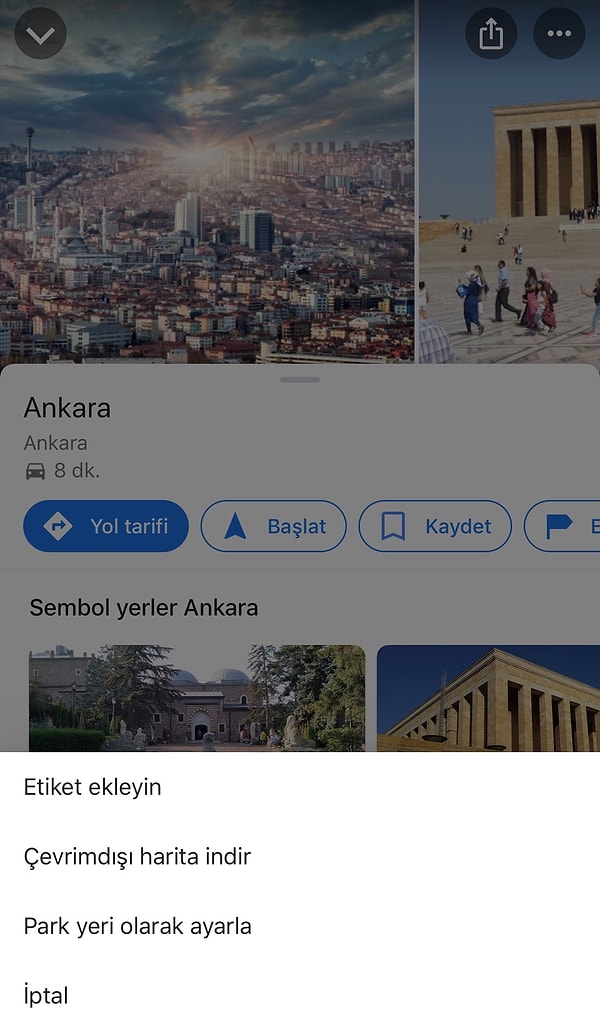 8. İnternetiniz yokken de Google Haritalar'ı kullanabilirsiniz.