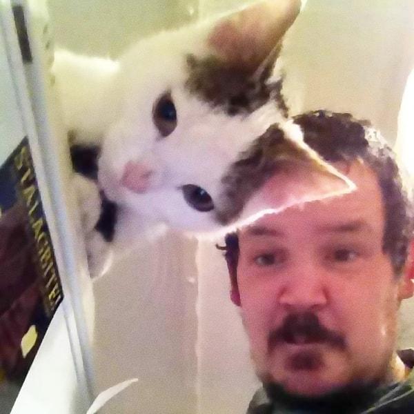 14. "Kediyle fotoğraf çekilirken böyle bir tesadüfle karşılaştım."