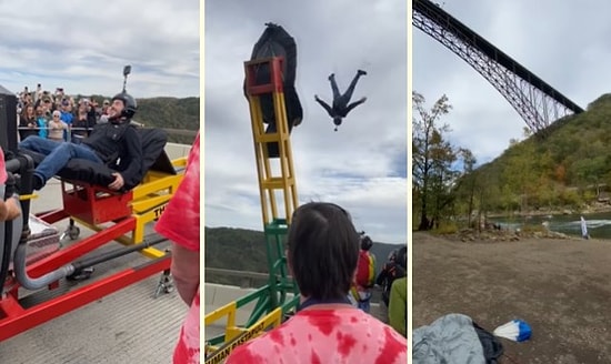 İnsan Mancınığı ile Muhteşem Bir Atlayış Gerçekleştiren Adamın O Anları!