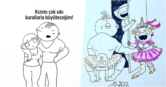 Anne ve Babaların Çocuklarını Büyütürken Yaşadığı Zorlukları Komik Detaylarla Anlatan 15 İllüstrasyon