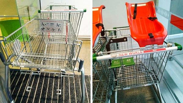 6. Süpermarketlerde, engelli bireyler ve çocuklu bireyler için farklı alışveriş arabaları bulunur.