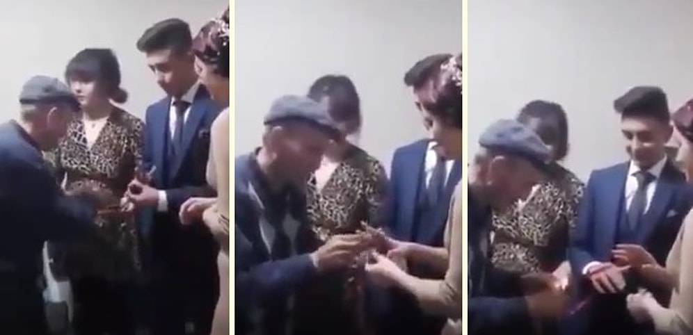 Yüzük Takma Merasimi Sırasında Para Almak İçin 'Kayıp Makas' Geleneğini Çakmakla Aşan Dayı!