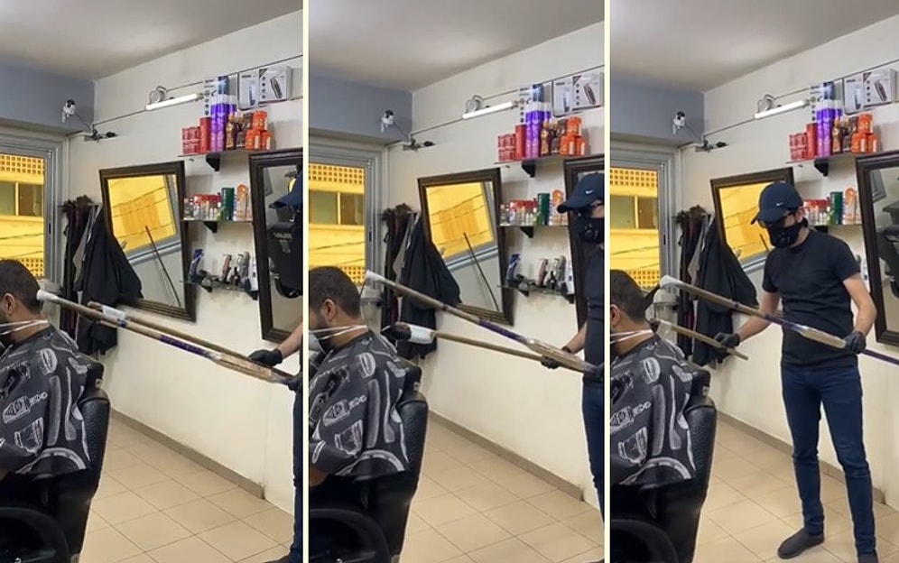 Çin'de Kuaförlerin Koronavirüs Şüphesine Karşı Müşterilerini Uzatma Sopalarla Tıraş Ettiği İddiası!