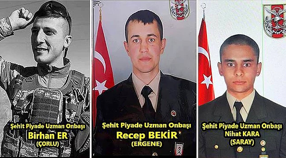 İdlib'deki Saldırıda Şehit Olan Tekirdağlı 3 Şehidimiz; Recep Bekir, Nihat Kara ve Birhan Er'in Acı Haberleri Tekirdağ'a Ulaştı