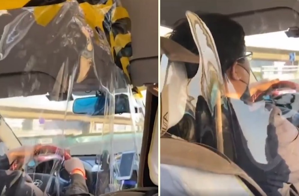 Koronavirüs ile Savaşan Çin'in Başkenti Pekin'de Salgına Karşı Önlem Alan Bir Taksicinin Araç İçi Görüntüleri!