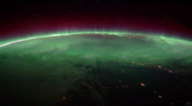 15. Uluslararası Uzay İstasyonu'ndan Kuzey Işıkları'nın görüntüsü