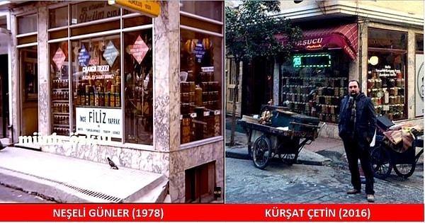 Belki İstanbullular bilir ama bilmeyenler için hemen bu bilgiyi de verelim. Filmdeki turşu dükkanı, Cihangir'de bulunan tarihi Asri Turşucu.