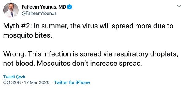 1. "Yaz aylarında, sivrisinek ısırıkları nedeniyle virüs daha hızlı yayılacak."