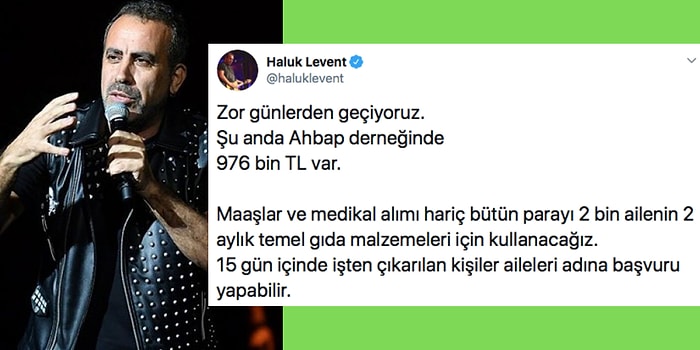 Haluk Levent Koronavirüs Süreci Nedeniyle İşten Çıkartılan 2 Bin Kişiye Gıda Yardımı Yapacaklarını Açıkladı!