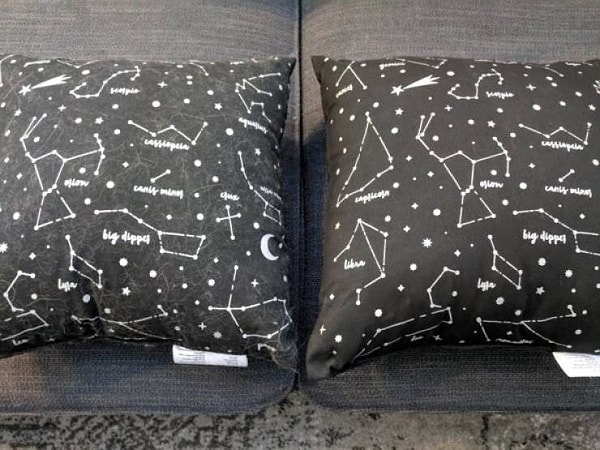 6. Подушки до и после пылесоса