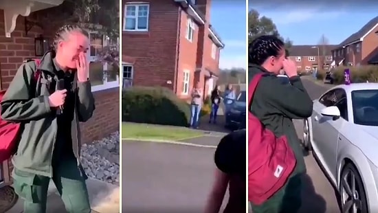 Nöbete Giderken Komşuları Tarafından Alkışlanıp Hediye Verilen Hemşirenin Duygu Dolu Anları