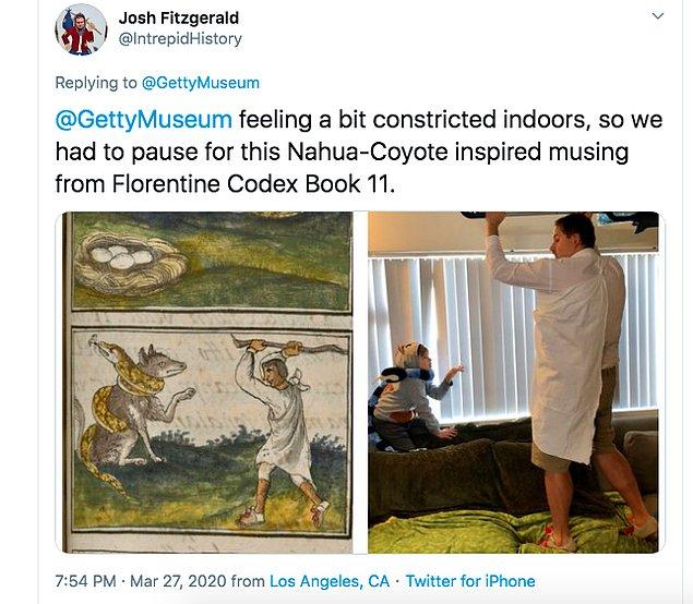 8. "Nahua sanatçılarından esinlendiğimiz bu Florentine Codex sanatı için bir mola verdik."