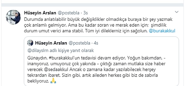 6. Koronavirüs nedeniyle yoğun bakımda tedavisi devam eden Burak Akkul'un durumuyla ilgili bir açıklama geldi.