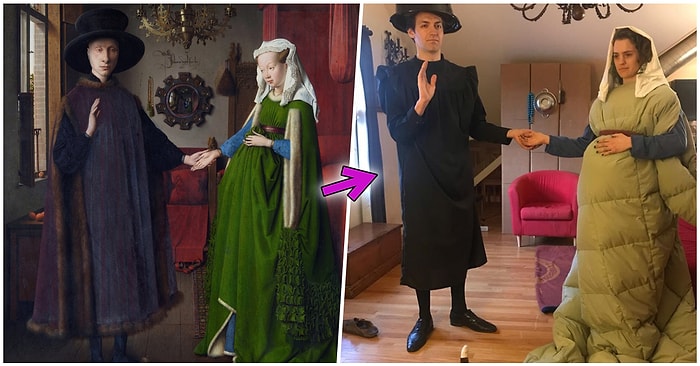 Aşırı İyi! Karantinada Canı Sıkılan Ev Arkadaşlarının Sahip Oldukları Eşyalarla Baştan Yarattıkları Klasik Tablolar