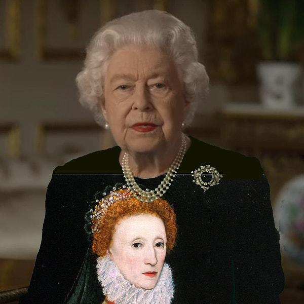 5. "Kraliçe Elizabeth, I.Elizabeth elbisesi giyiyor.😅"