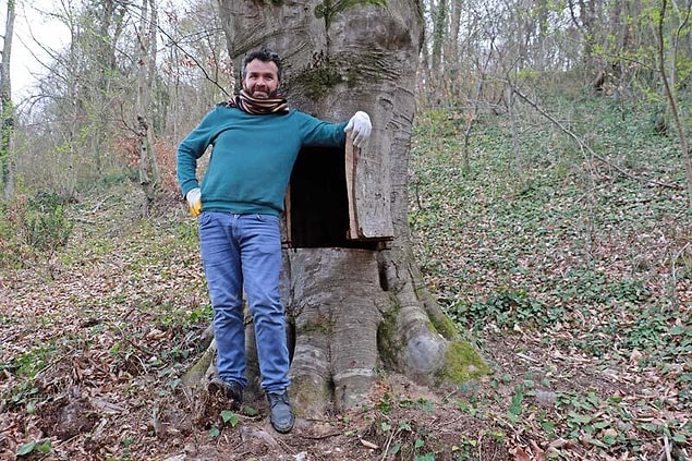 Gümüşsu, kovukta çektiği görüntüsünü, sosyal medya hesabından 'Korona gelsin de beni burada bulsun' ifadesiyle paylaştı.