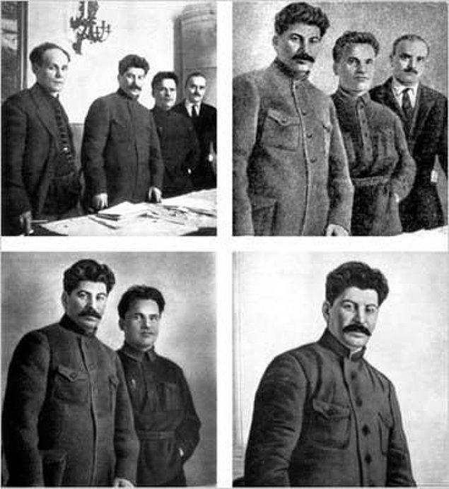 11. Stalin, sevmediği insanları silmek için fotoğraflarına shop yaptırırdı.