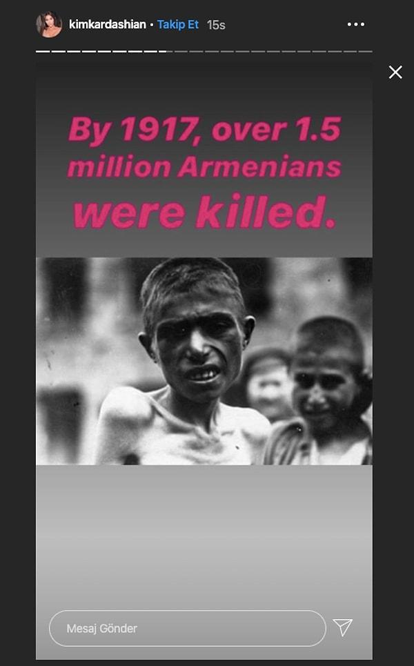 "1917'ye kadar 1.5 milyondan fazla Ermeni öldürüldü."