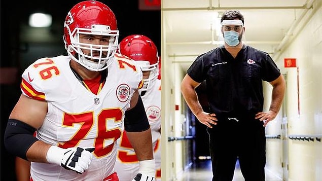 7. Kansas City Chiefs'te forma giyen Amerikan futbolcusu Laurent Duvernay-Tardiff, takımının şampiyonluğundan üç ay sonra corona virüsü salgını ile mücadele etmek için mesleği olan doktorluğa başladı.
