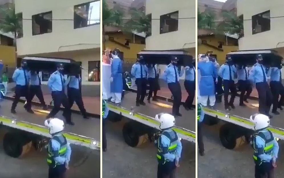 Paraguay Polisi Vatandaşların Koronavirüs Önlemlerine Karşı Alınan Kurallara Uymaları İçin Tabutla Dans Etti