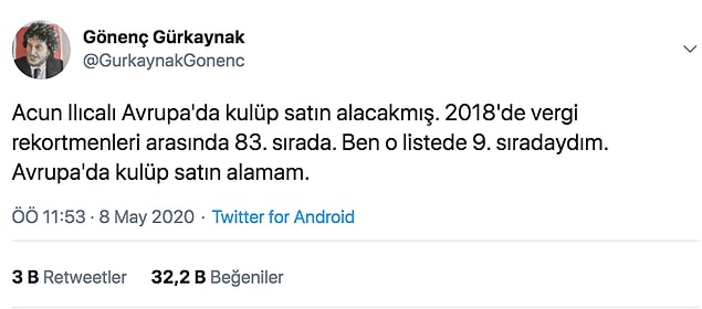 Gönenç Gürkaynak adlı avukat ise konuya farklı bir açıdan değinerek Acun Ilıcalı'nın bunu nasıl yapabildiği imasında bulundu.