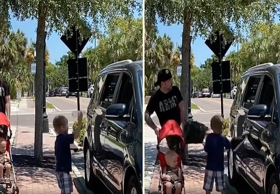 Aracından Sokağa Çöp Atan Kişiye Birlikte Büyük Bir Ders Veren Baba-Oğul