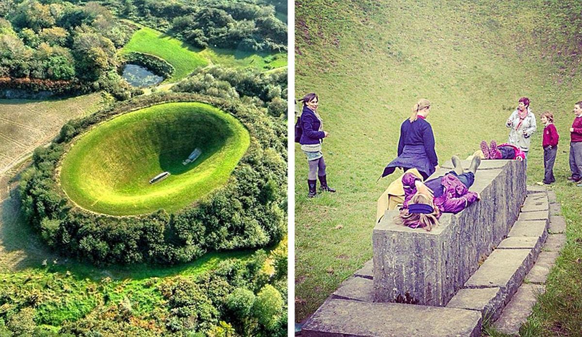Где то на земле есть необычная страна. Небесный сад Джеймса Таррелла. Небесный сад в кратере, Ирландия. Кратер ирландского небесного сада.