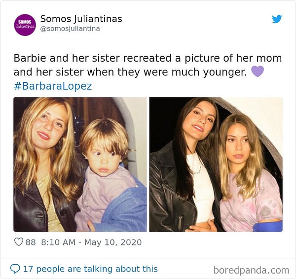 23. Барбара и ее сестра воссоздали фото их мамы с сестрой, когда они были намного моложе