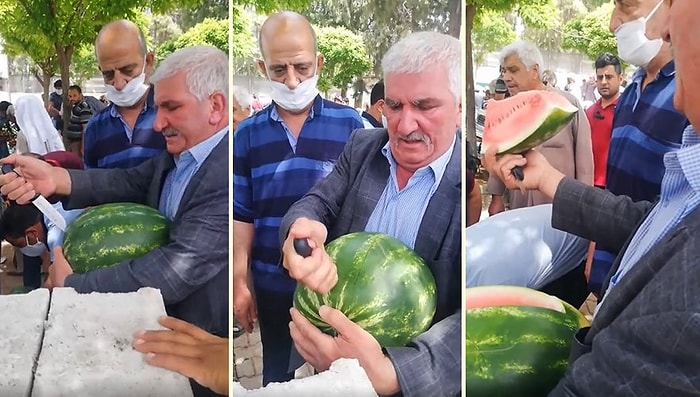 'Karpuz Beyaz Çıkarsa Burayı Terk Ederim' Diyen Dayının Kestiği Karpuz Beyaz Çıkınca Sesinin Kesildiği Efsane Anlar