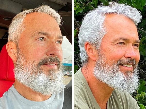 16. "25 yıl sonrasında ilk kez uzun saç ve sakalım."