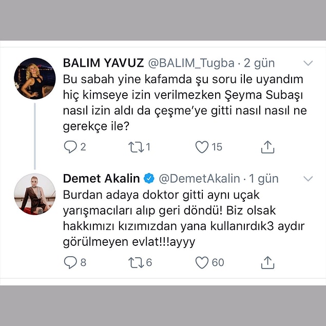 Sürekli insanlar tarafından "anneliği" eleştirilen Şeyma Subaşı'nın kızıyla iletişimi ve Melisa'nın Dominik'te kalması ilk sorulardan biriydi.