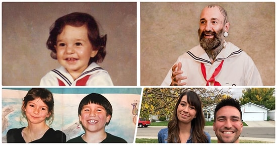 Bunun Adı Evrim! Çocukluk Hallerini Yeniden Canlandıran İnsanların Birbirinden Farklı Hallerini Görünce Çok Şaşıracaksınız